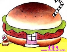 小猪圆圆的汉堡房子