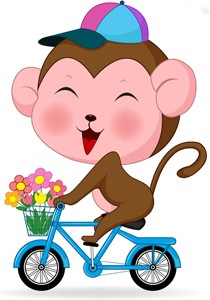 小猴学自行车